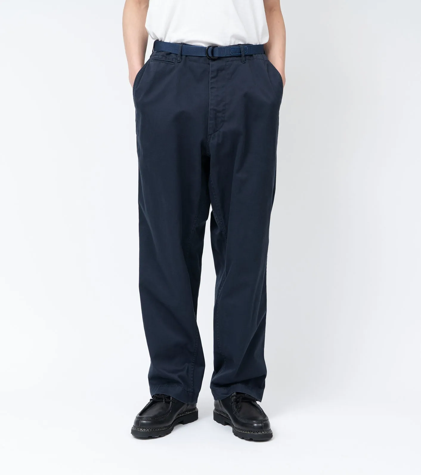 Wide Chino Pants - Navy