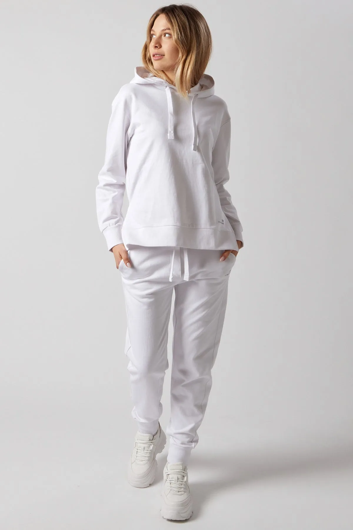 Women's Sweatsuit Set With Slits White