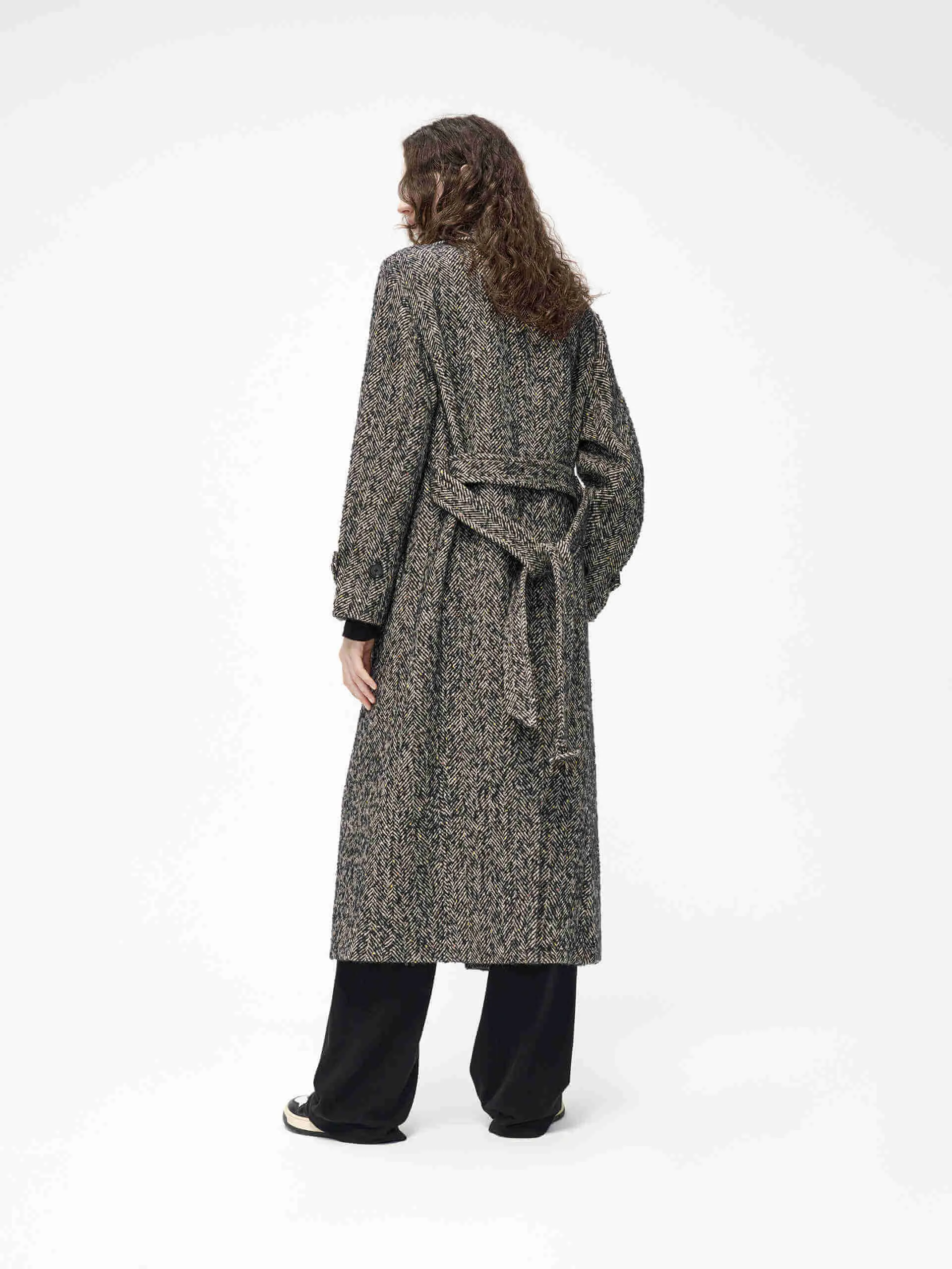 Wool Blend Tweed Coat