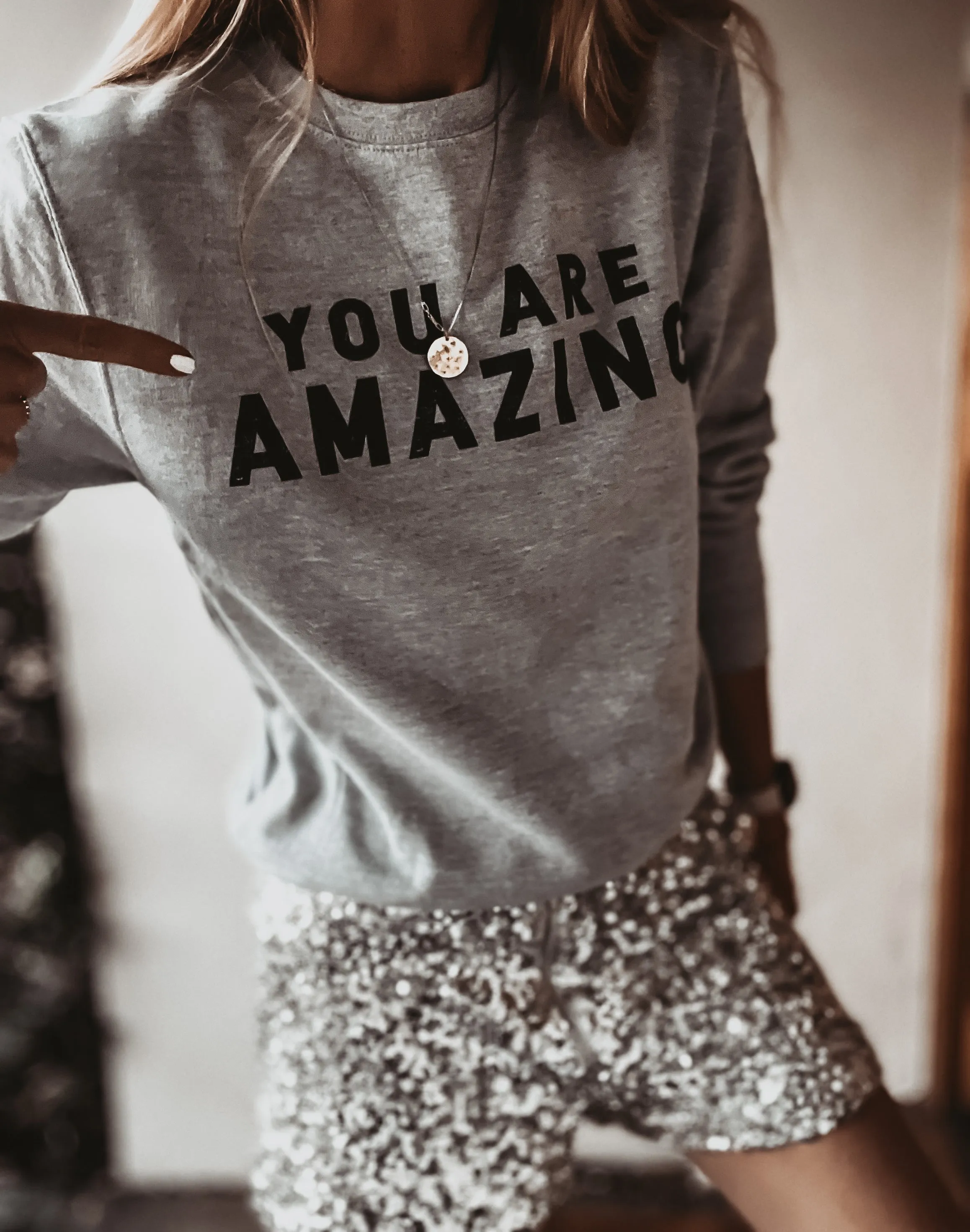 You are amazing GREY sweatshirt *boyfriend fit*