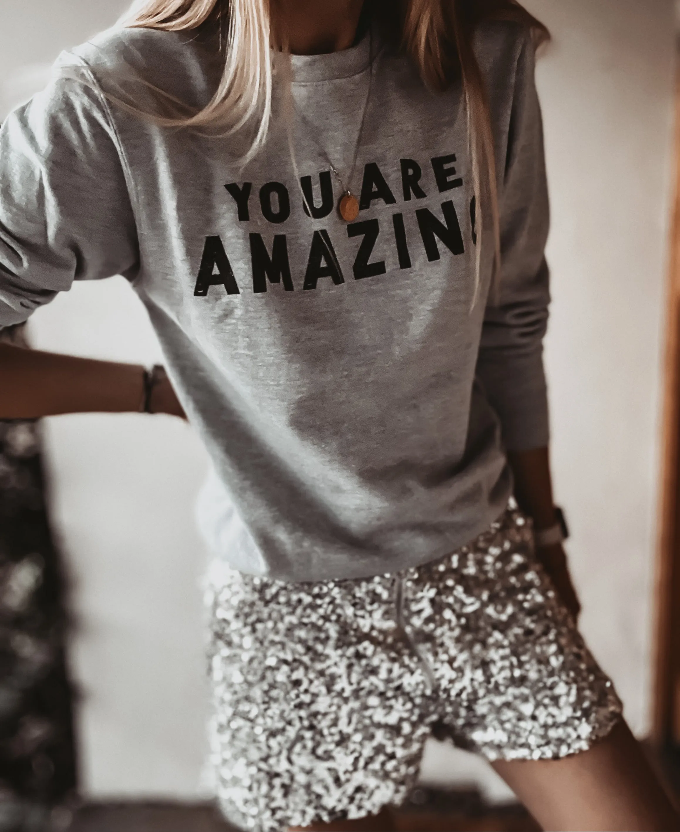 You are amazing GREY sweatshirt *boyfriend fit*